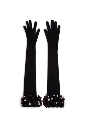 Guanti lunghi in jersey DAVID KOMA | PF25DKGLOVES03BLACKBURGUNDY